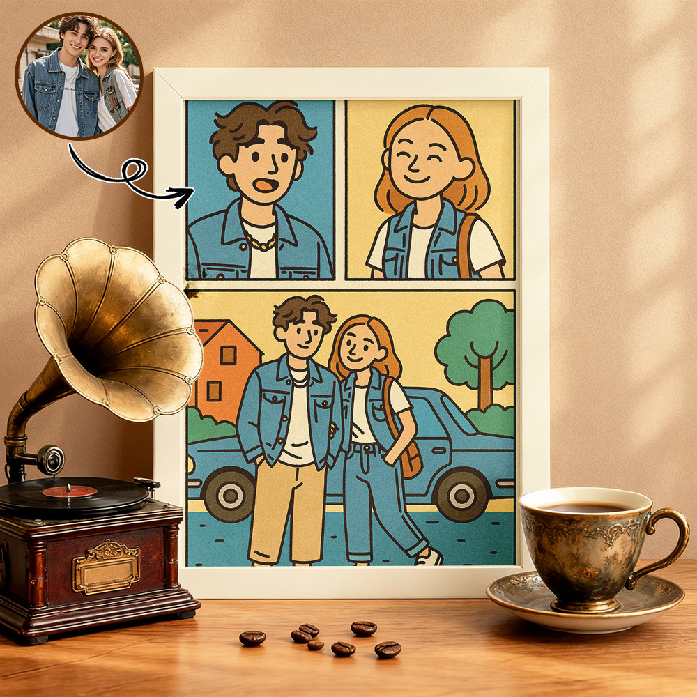 Retrato De Dibujos Animados Personalizado Para Pared, Arte Personalizado, Estilo Cómic, Decoración Del Hogar, Regalo Para Cumpleaños, Navidad O Aniversario. - miscalcetinescaramx