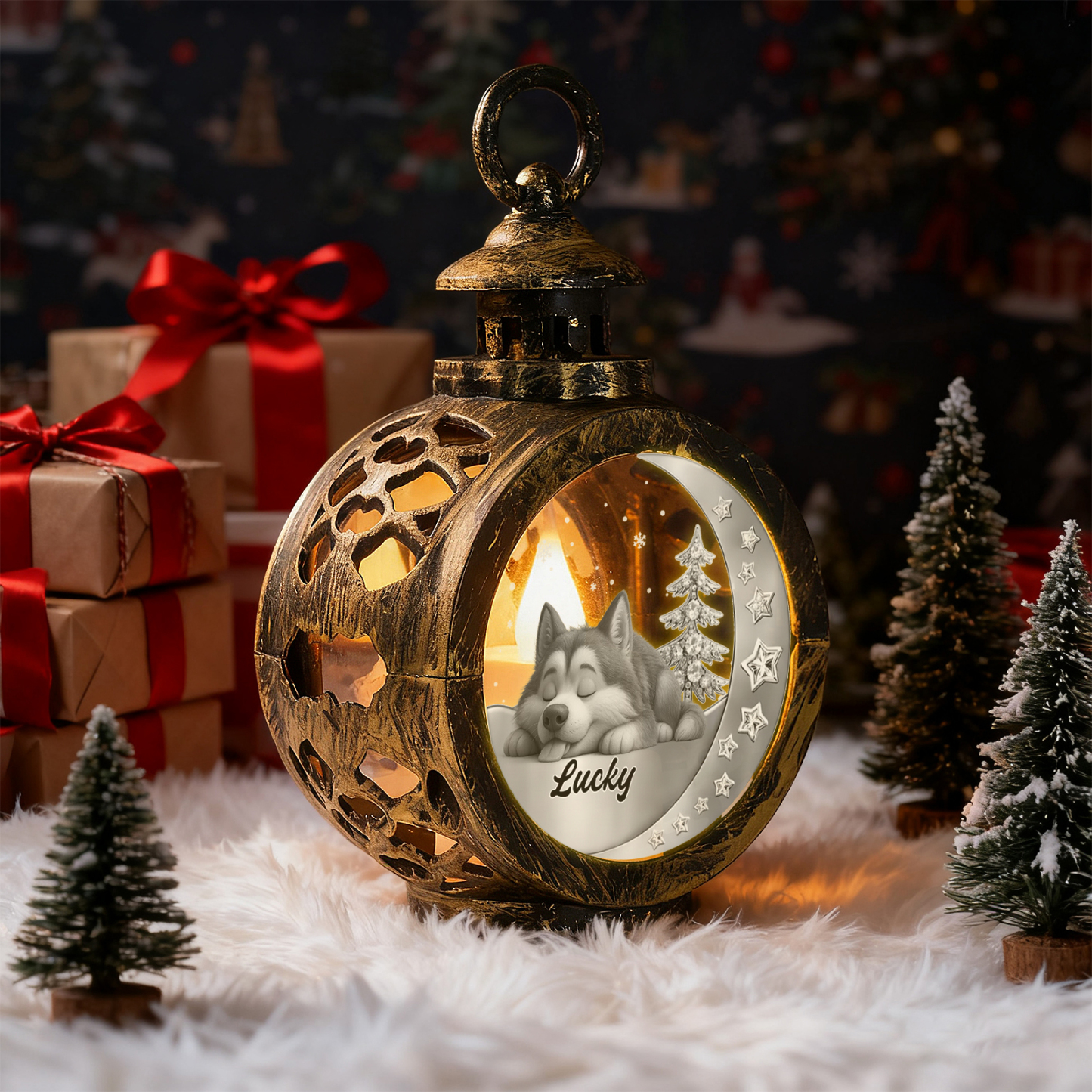 Beside You - Farol Navideño Personalizado Con Efecto 3d - miscalcetinescaramx