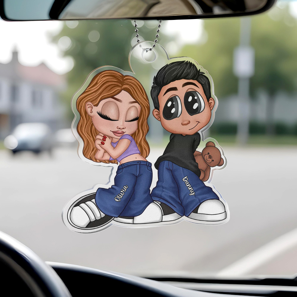 Pareja Personalizada Adorno Acrílico Personalizado Regalo De San Valentín Para Él Para Ella - miscalcetinescaramx