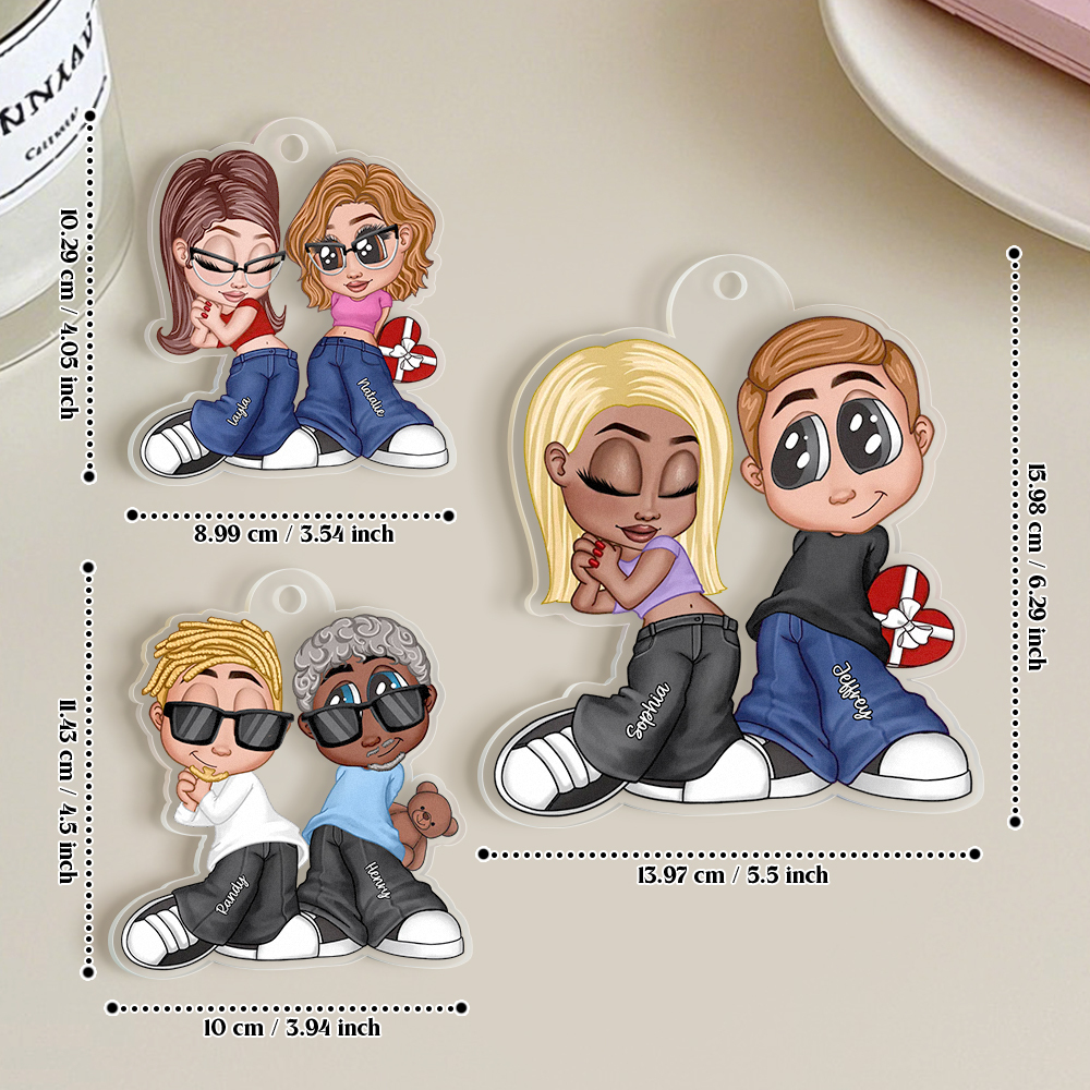 Pareja Personalizada Adorno Acrílico Personalizado Regalo De San Valentín Para Él Para Ella