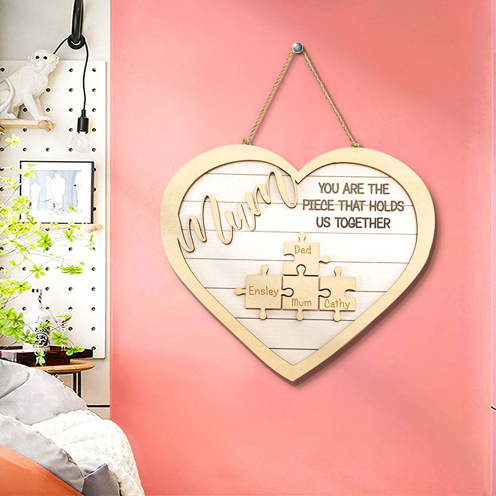 Regalos Para El Día De La Madre: Letrero Personalizado Con La Pieza Del Rompecabezas 'eres La Pieza Que Nos Mantiene Unidos' - miscalcetinescaramx