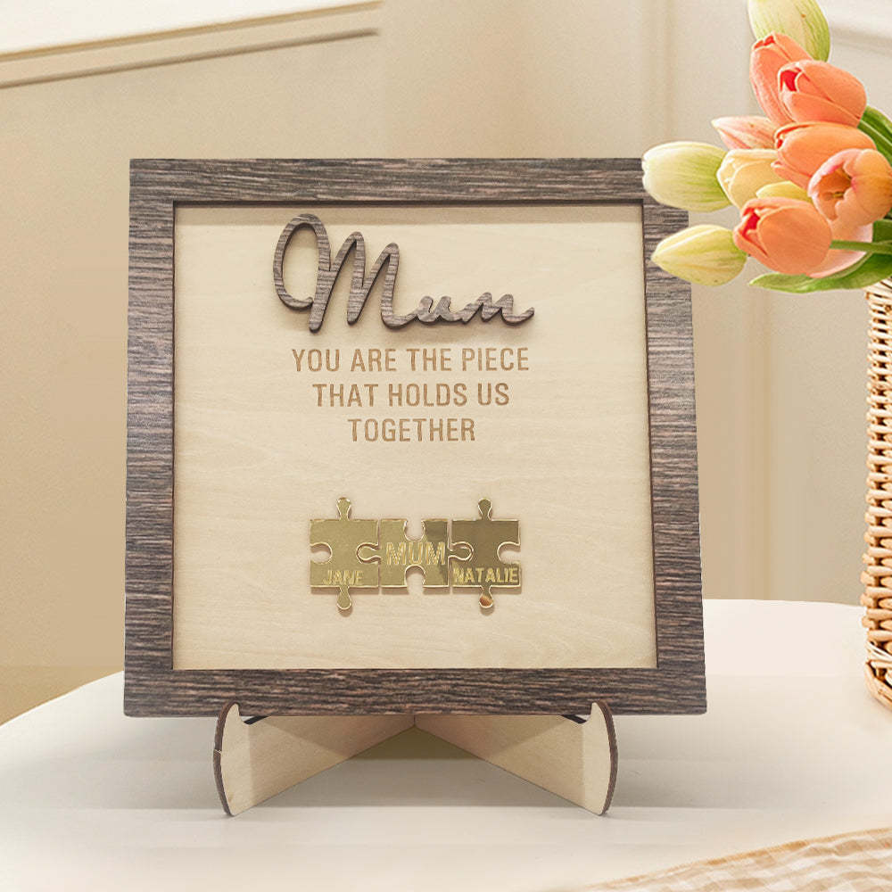 Placa De Rompecabezas Personalizada Para Mamá: 'eres La Pieza Que Nos Mantiene Unidos', Regalo Para El Día De La Madre - miscalcetinescaramx