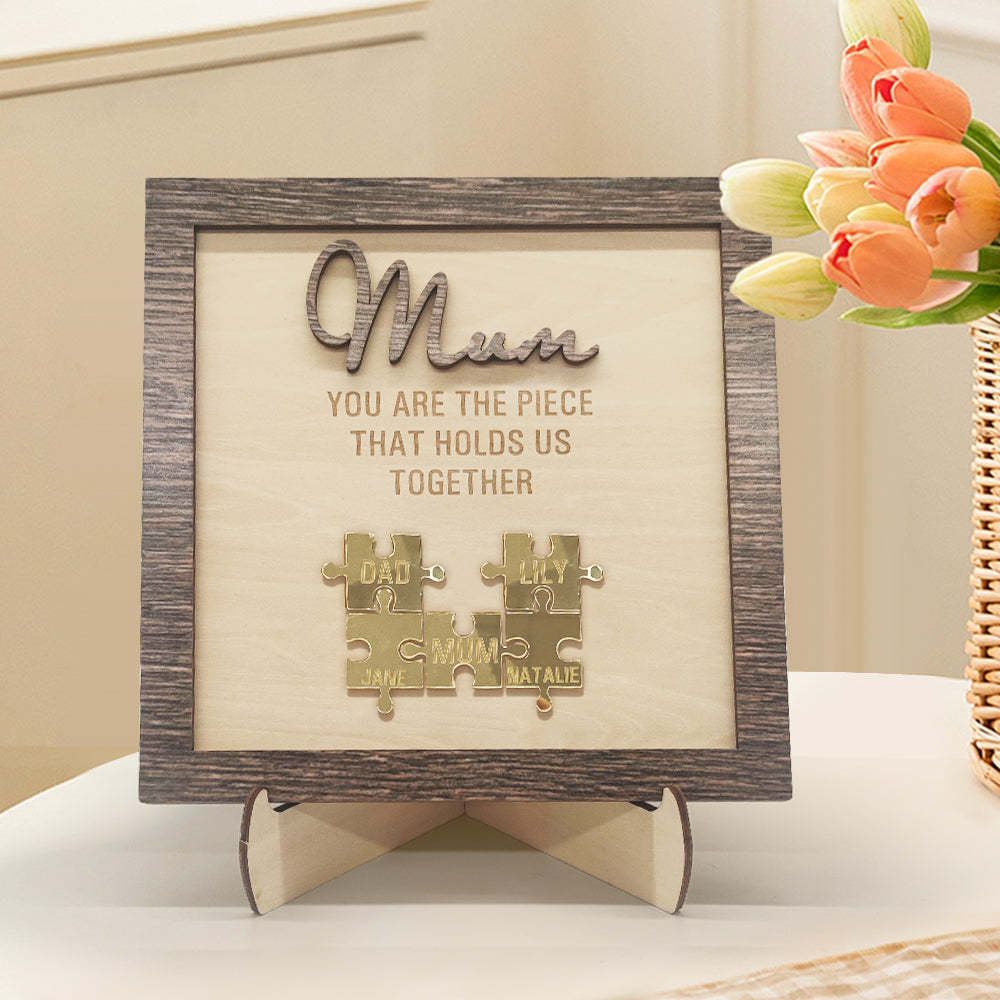 Placa De Rompecabezas Personalizada Para Mamá: 'eres La Pieza Que Nos Mantiene Unidos', Regalo Para El Día De La Madre - miscalcetinescaramx