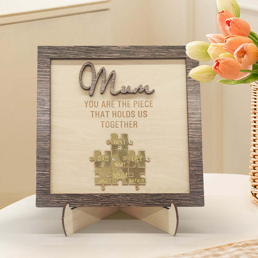 Placa De Rompecabezas Personalizada Para Mamá: 'eres La Pieza Que Nos Mantiene Unidos', Regalo Para El Día De La Madre - miscalcetinescaramx