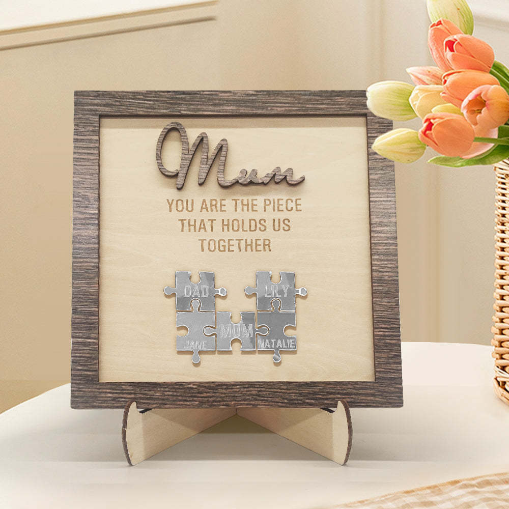 Placa De Rompecabezas Personalizada Para Mamá: 'eres La Pieza Que Nos Mantiene Unidos', Regalo Para El Día De La Madre - miscalcetinescaramx