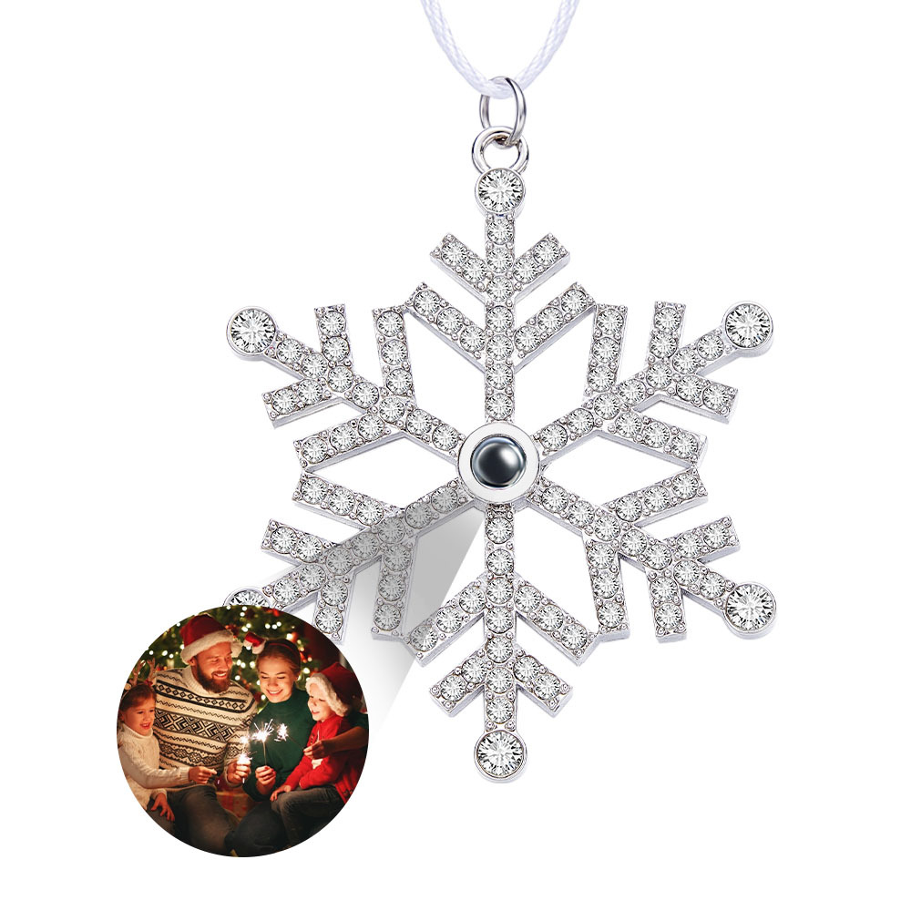 Adorno De Proyección Personalizado Foto Personalizada Copo De Nieve Adornos Navideños Regalos - miscalcetinescaramx