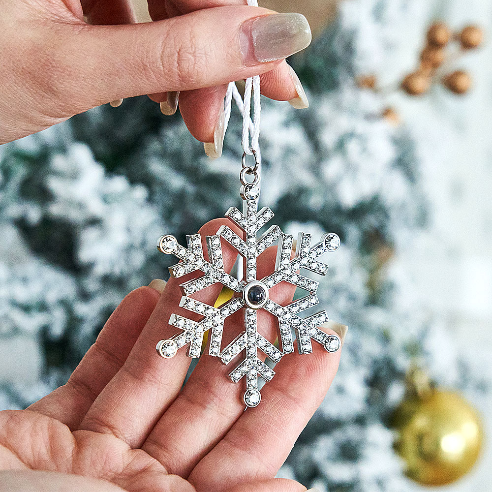 Adorno De Proyección Personalizado Foto Personalizada Copo De Nieve Adornos Navideños Regalos - miscalcetinescaramx