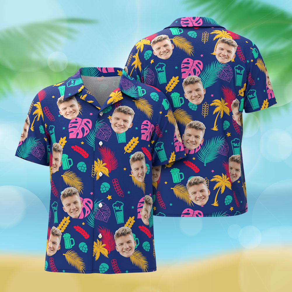 Camisas Hawaianas Personalizadas Con Hojas Y Flores Verdes Para Hombre, Camisa Hawaiana Con Estampado Hawaiano, Regalo Para Vacaciones De Verano. - miscalcetinescaramx