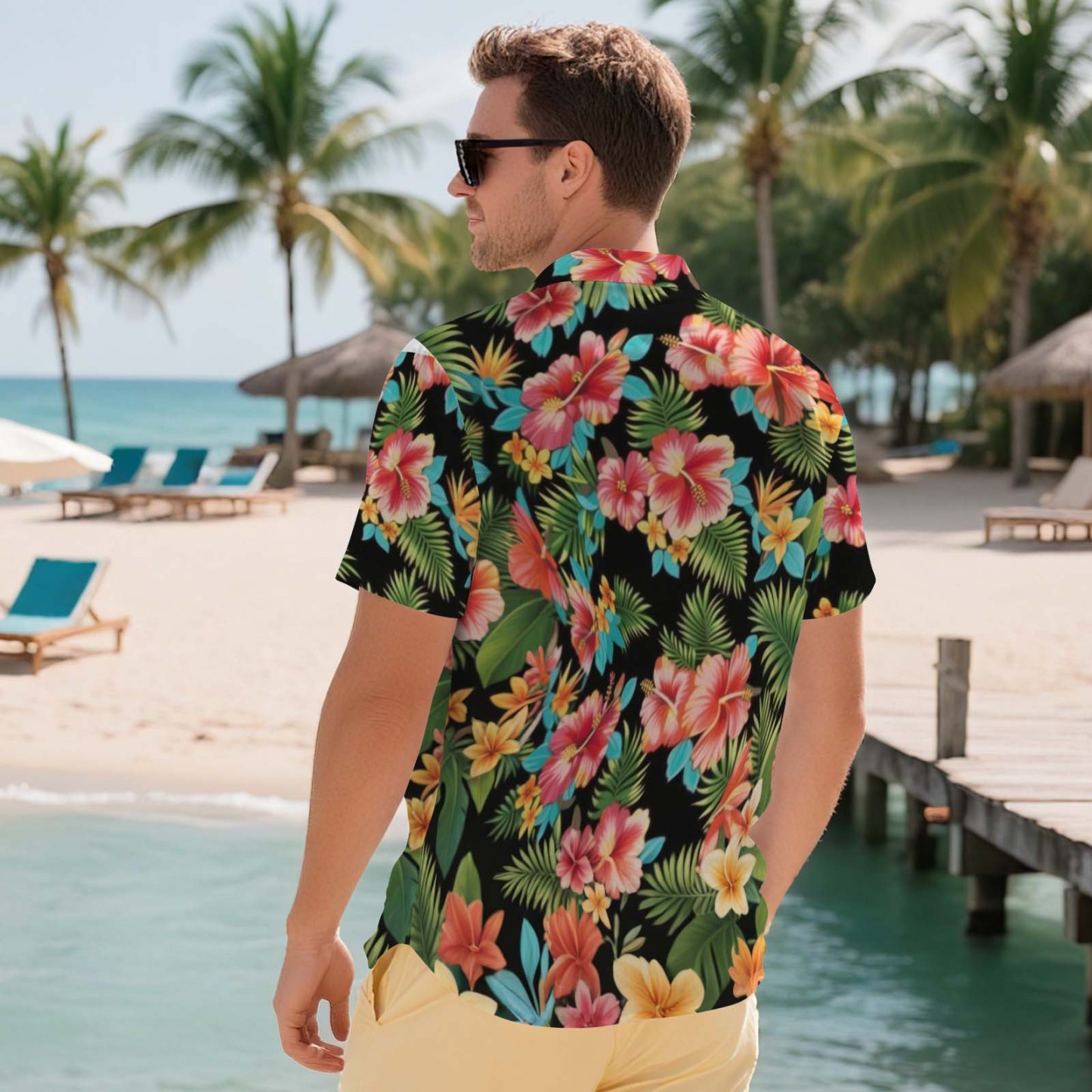 Camisas Hawaianas Para Hombre, Camisa Hawaiana Con Flores Tropicales Exuberantes Aloha, Regalo Para Vacaciones De Verano. - miscalcetinescaramx