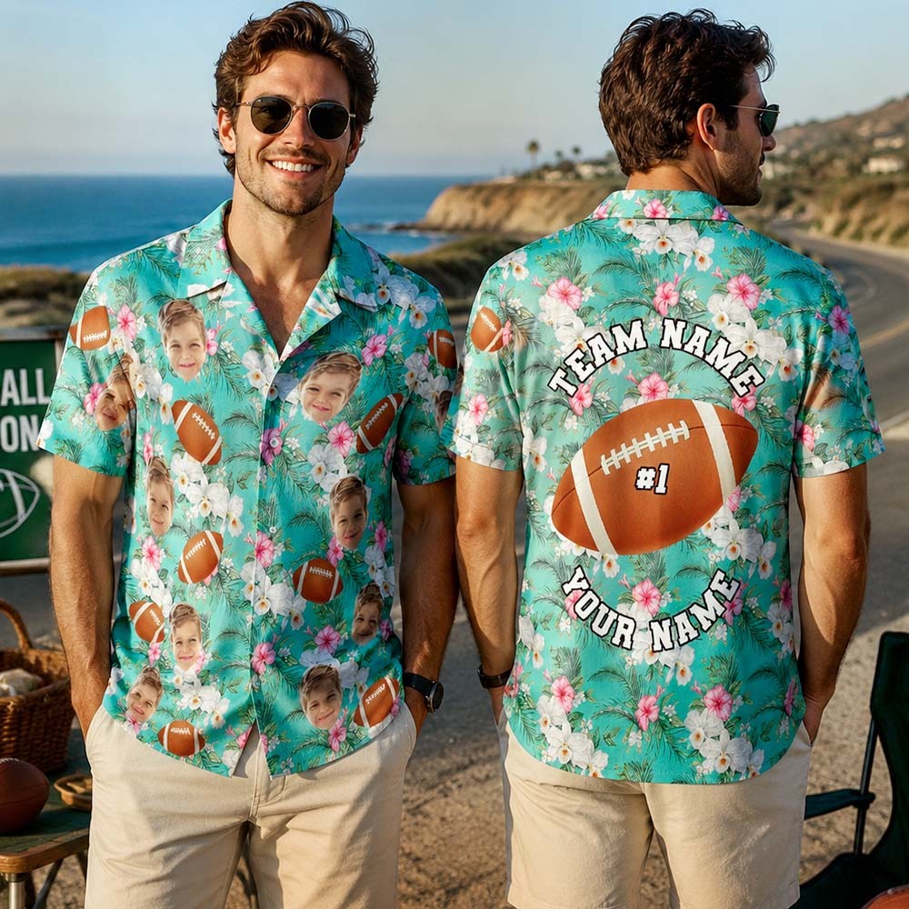 Camisa Hawaiana Personalizada Con Pelota Deportiva Y Cara: Camisas Tropicales De Béisbol Personalizadas, Camiseta Hawaiana Personalizada - miscalcetinescaramx