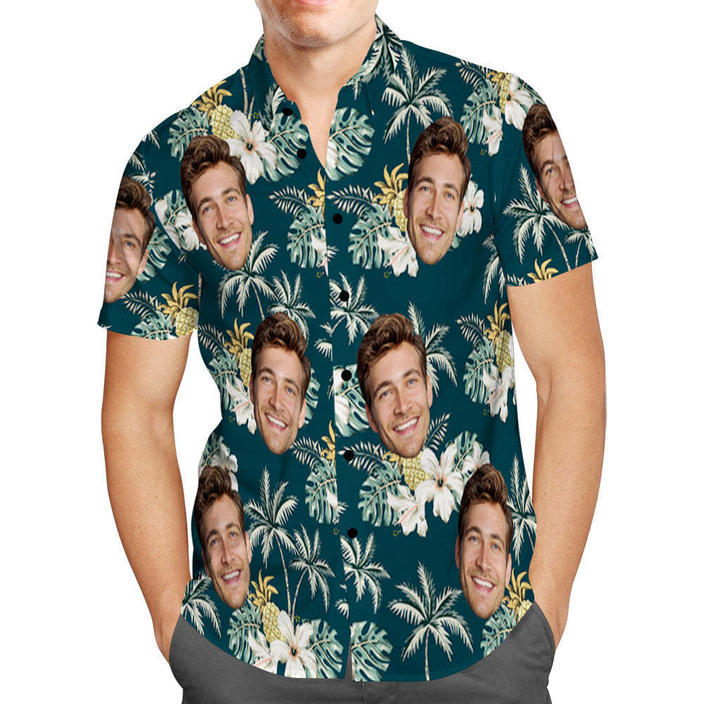 Camisas Hawaianas Personalizadas Con Cara De Mascota Camisa Hawaiana Vintage Funky Camisa Casual De Manga Corta - MyFaceSocksMX