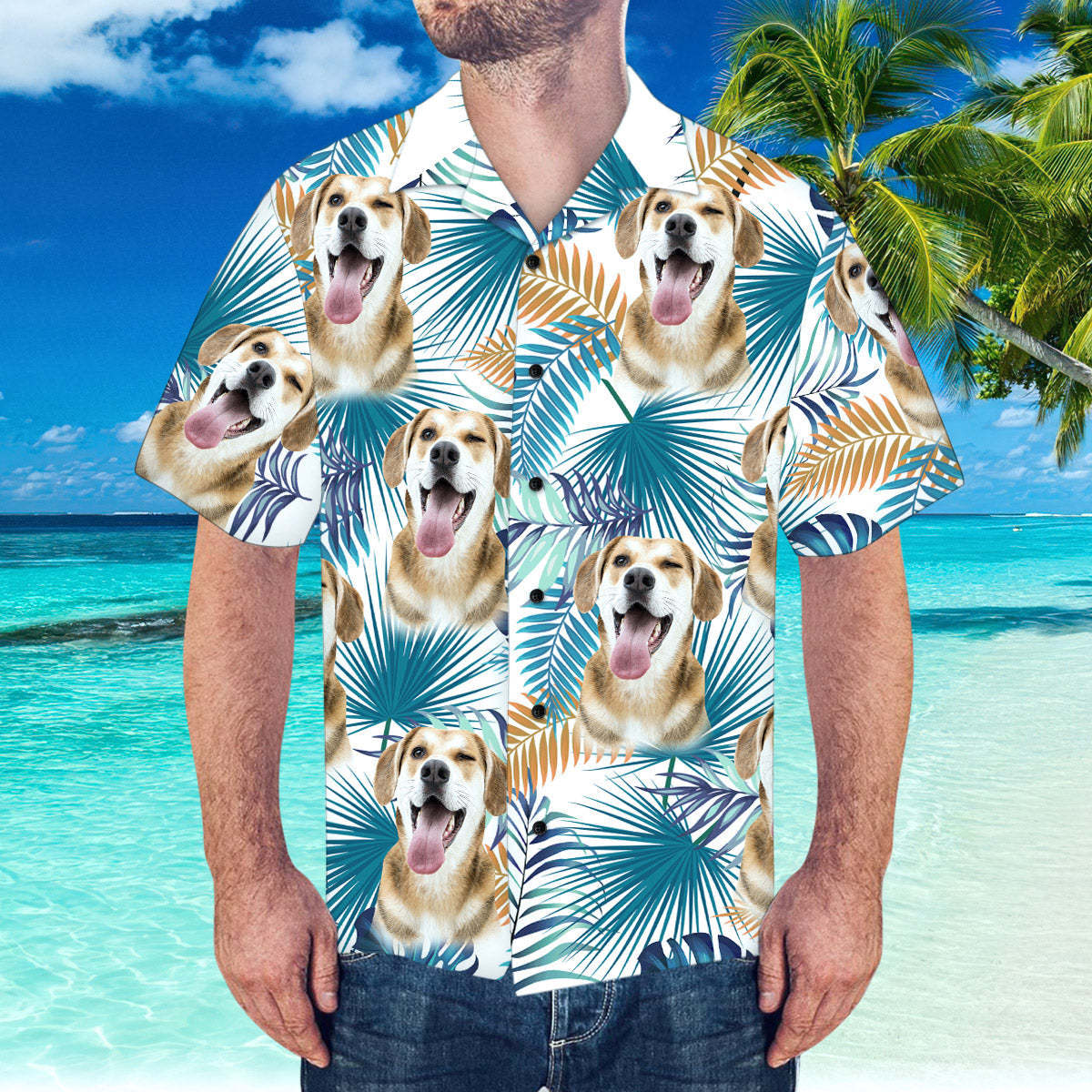 Camisa Hawaiana De Cara Personalizada Camisa Hawaiana De Playa De Verano Camisa Personalizada Con Cara De Novios - MyFaceSocksMX