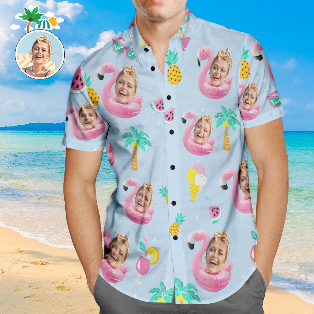 Camisa Hawaiana De Cara Personalizada Disfrute De La Camisa De Playa Aloha Personalizada De Verano Para Hombres - MyFaceSocksMX