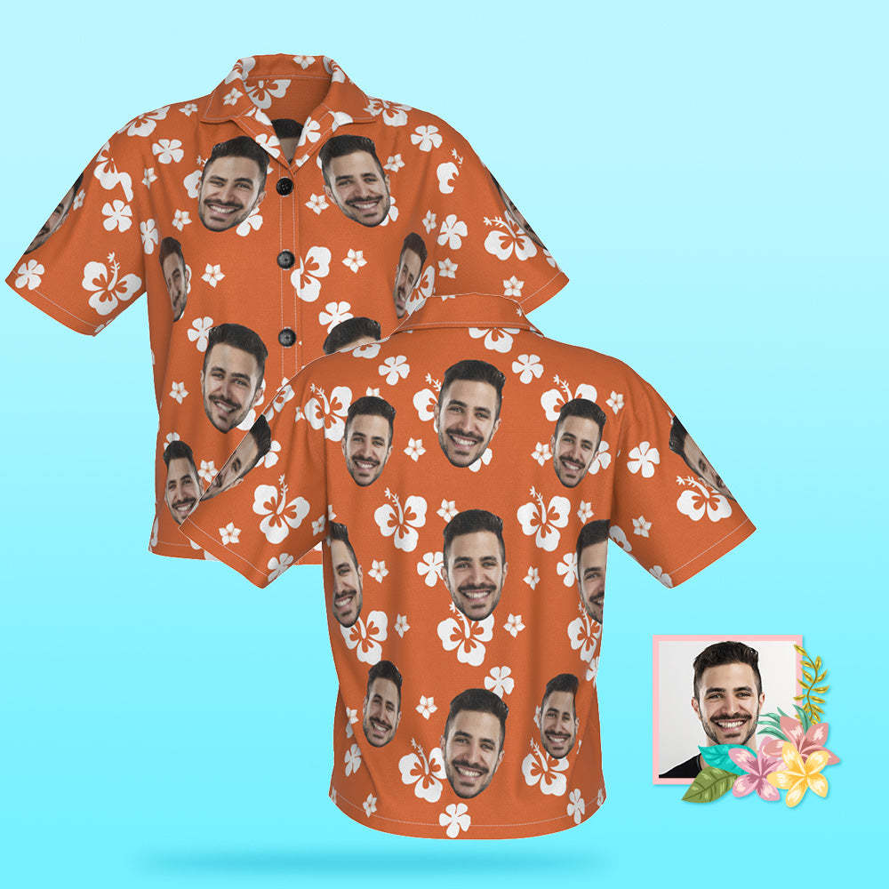 Foto Personalizada Camisa Hawaiana Pareja De Vacaciones En La Playa Viste Popular Camisa Hawaiana Con Estampado Completo Regalo De Vacaciones Hibiscus - MyFaceSocksMX