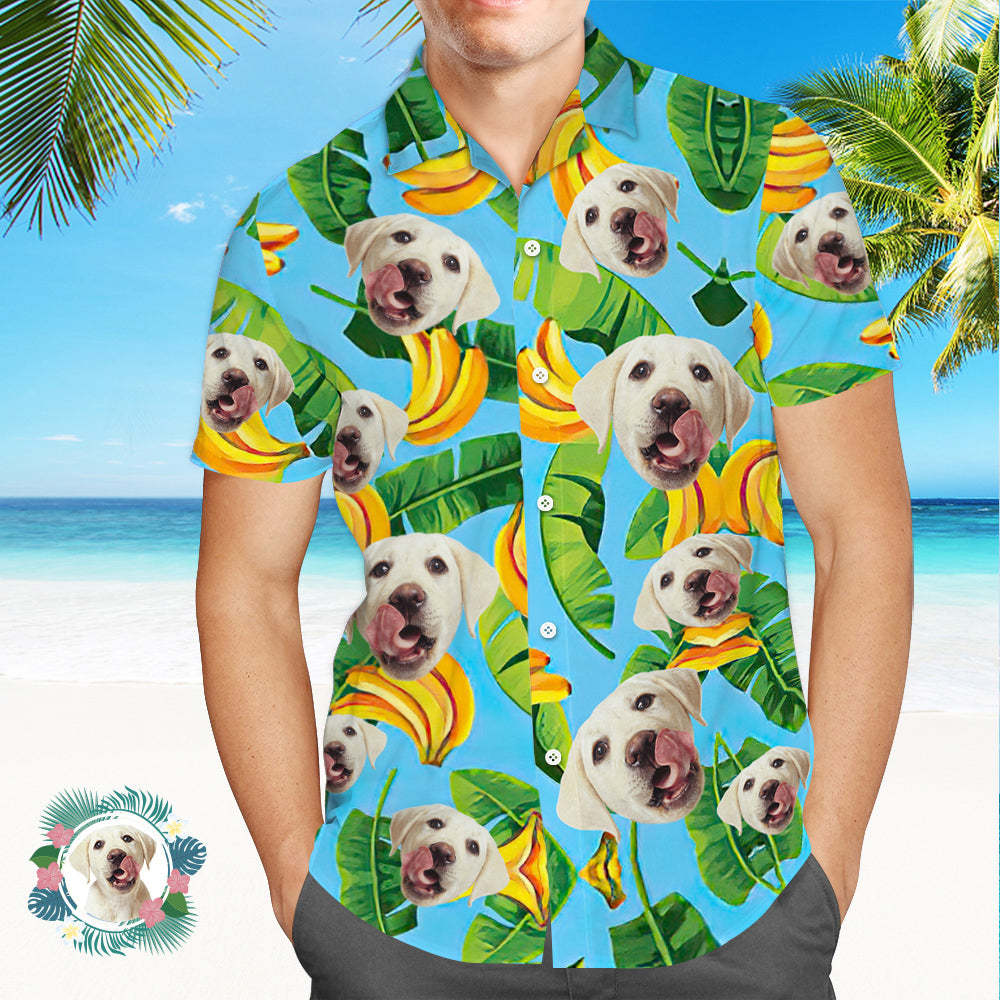 Camisa Hawaiana Con Cara Personalizada, Camisa Aloha Con Estampado Integral Para Hombre, Regalo - Plátano - MyFaceSocksMX