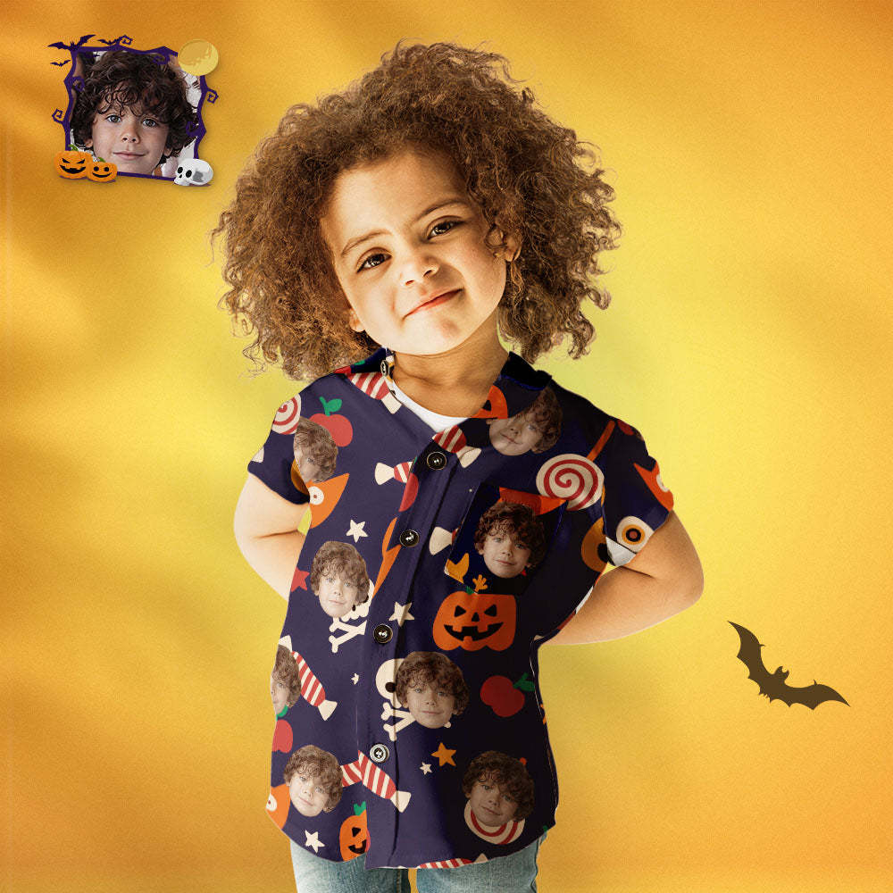 Traje Hawaiano A Juego De La Familia De La Cara Personalizada Camisas Hawaianas A Juego Divertidas De La Fiesta De Halloween - MyFaceSocksMX