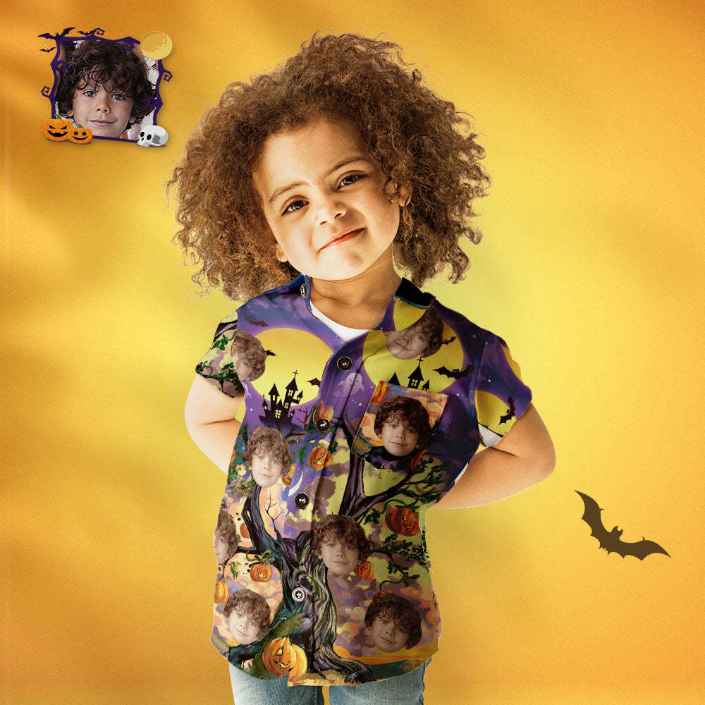 Camisa Hawaiana Personalizada Estilo Halloween Con Cara Personalizada Para Niños - MyFaceSocksMX