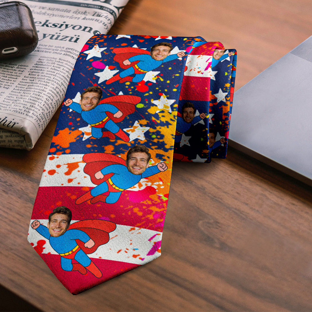 Corbata Personalizada Con Cara De Puré, Regalo De Corbata Negra Personalizado Para Papá, Regalo Divertido Para El Día Del Padre - miscalcetinescaramx