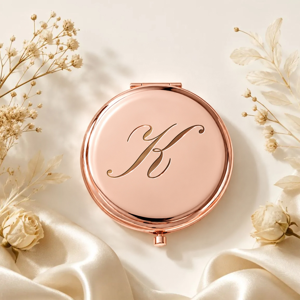 Espejo Compacto Personalizado Con Nombre, Espejo De Maquillaje De Bolsillo Dorado Grabado Personalizado, Regalos De Propuesta De Dama De Honor, Recuerdos De Fiesta De Boda - miscalcetinescaramx