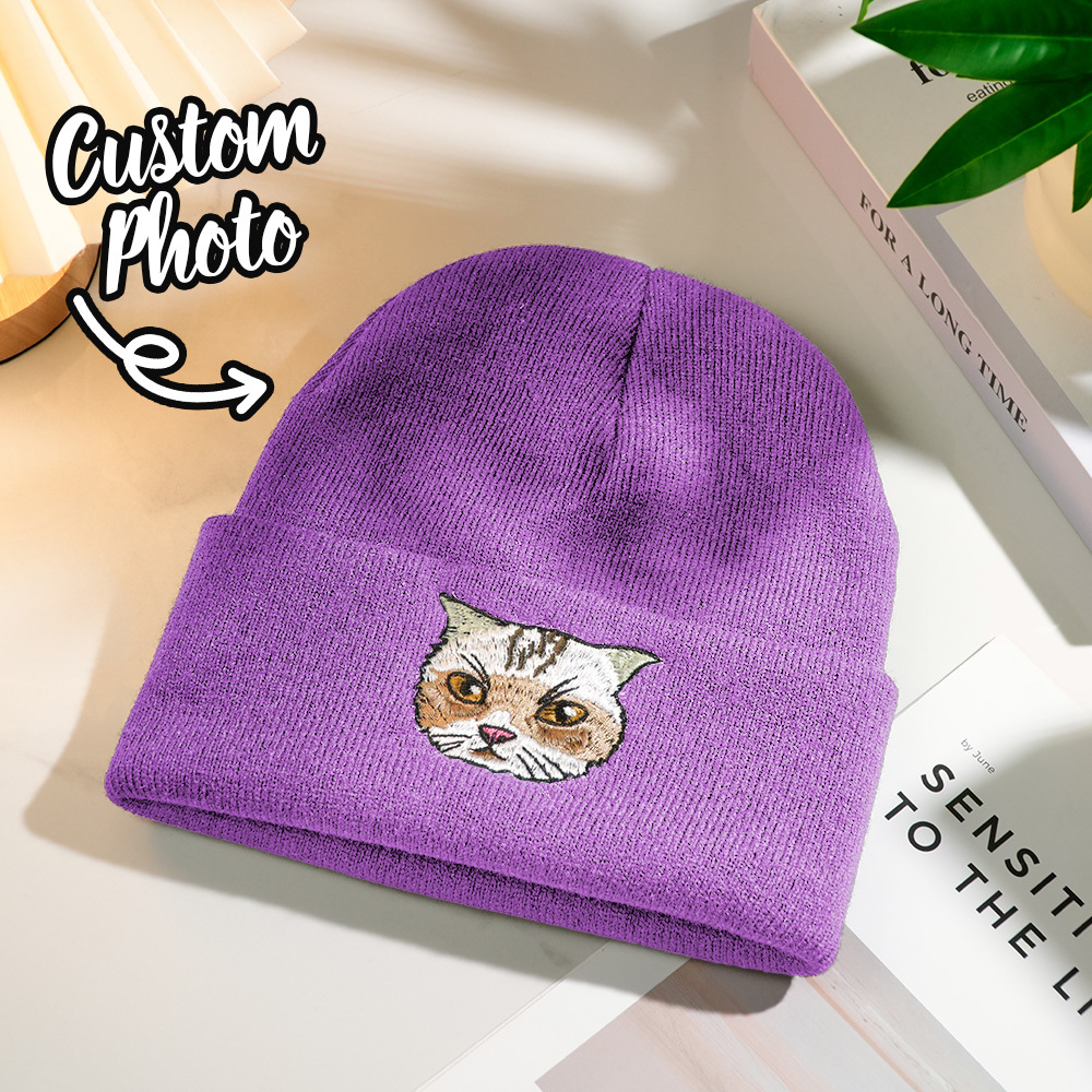 Gorros Bordados A Mano Personalizados, Gorros De Anime Con Retrato De Mascotas Para Hombres Y Mujeres, Regalos De Labrador Blanco, Sombreros De Invierno Negros, Regalo Para Novio - miscalcetinescaramx