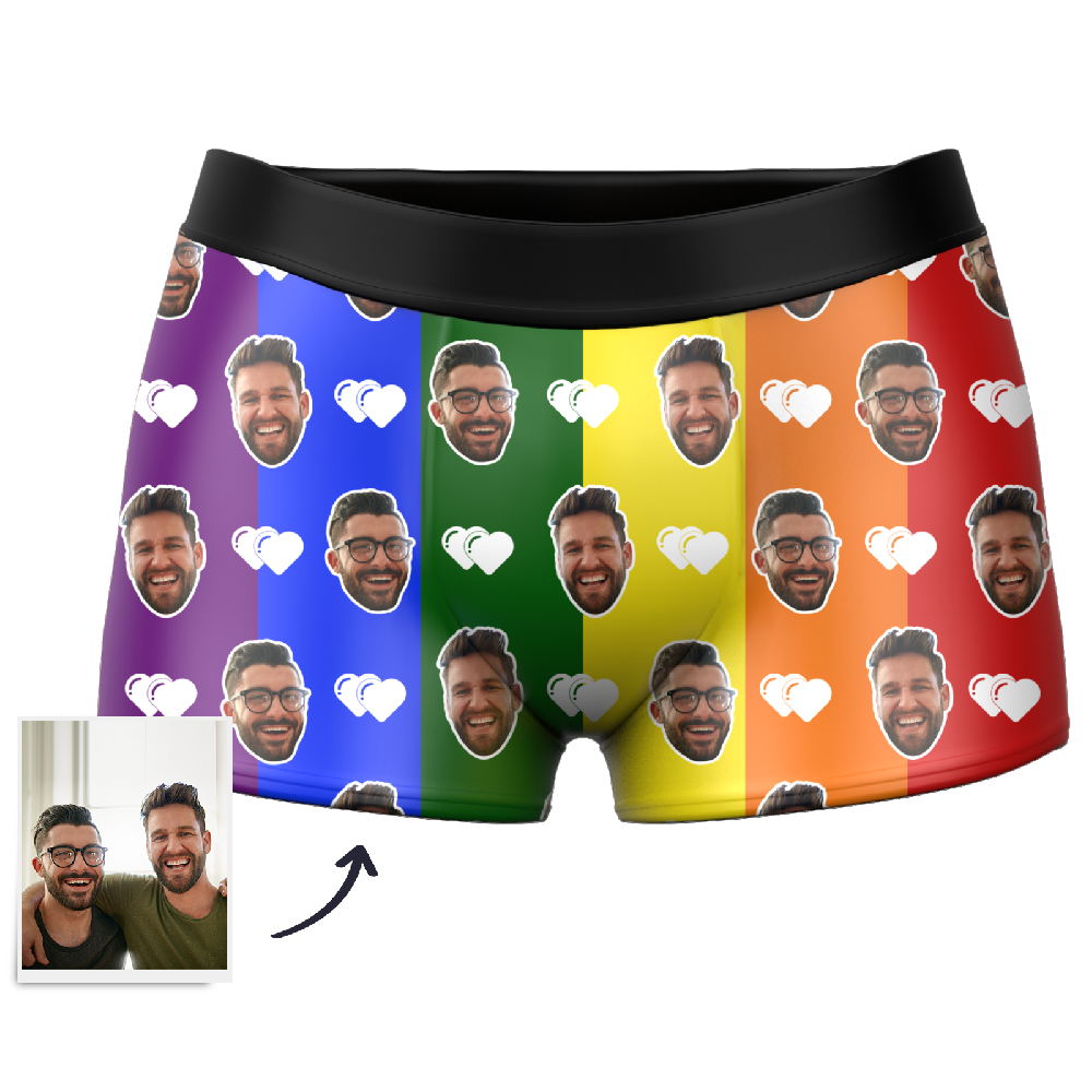 Calzoncillos Bóxer Con Foto Personalizada Para Hombre - Rainbow Lgbt Gift - MyFaceSocksMX