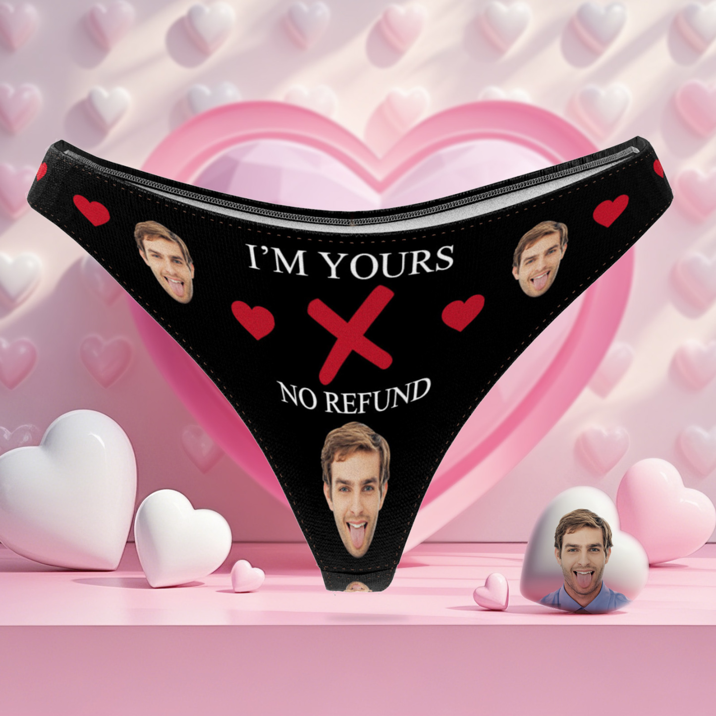 Tanga Personalizada Con Cara Soy Tuyo Sin Reembolso Tangas Regalo De San Valentín Para Ella - miscalcetinescaramx