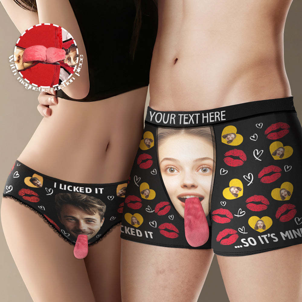 Ropa Interior De Cara Personalizada Ropa Interior De Lengua Magnética Personalizada Regalos De San Valentín Para Pareja - MyFaceSocksMX