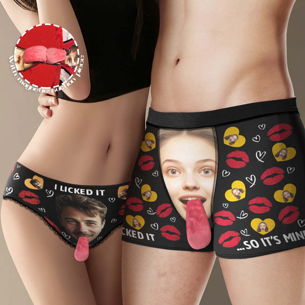 Ropa Interior De Cara Personalizada Ropa Interior De Lengua Magnética Personalizada Regalos De San Valentín Para Pareja - MyFaceSocksMX