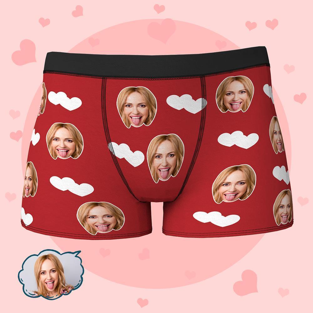 Calzoncillos Bóxer De Cara Personalizados, Calzoncillos Bóxer Personalizados Con Corazones De Amor Para Hombres, Regalos Lgbt Personalizados - MyFaceSocksMX