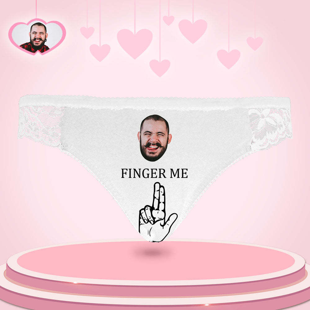 Custom Women Lace Panty Face Bragas Sexy Ropa Interior De Mujer - Finger Me - MyFaceSocksMX