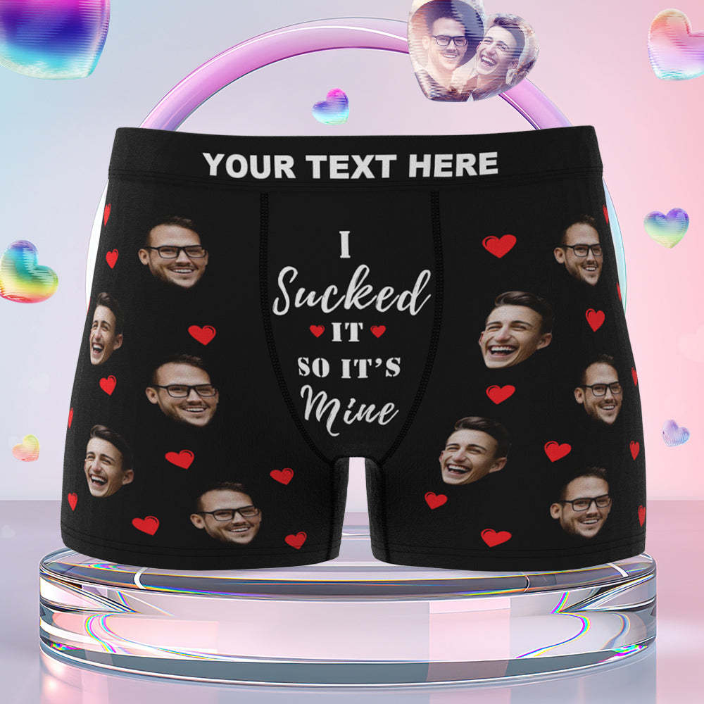 Calzoncillo Personalizado Con Texto En La Cintura Y Cara Divertida Personalizada, Regalo Para Hombres, Es Mío, Regalos Lgbt Personalizados - MyFaceSocksMX