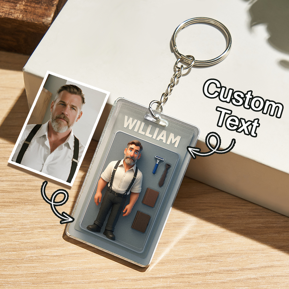 Figura De Acción Totalmente Personalizable, Empaque Estilo Caja De Juguetes, Regalo Artístico, Llavero Acrílico Con Impresión 2d Personalizado, Regalo Para Él