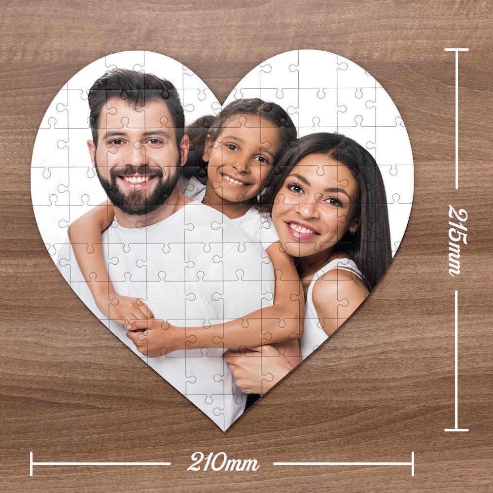 Rompecabezas De Fotos Foto De Familia Personalizada Rompecabezas En Forma De Corazón - MyFaceSocksMX