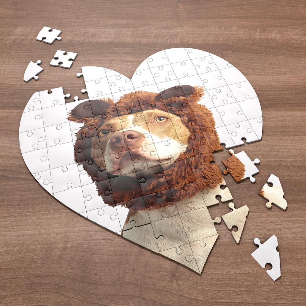 Rompecabezas De Fotos De Mascotas Rompecabezas De Fotos Personalizado En Forma De Corazón - MyFaceSocksMX