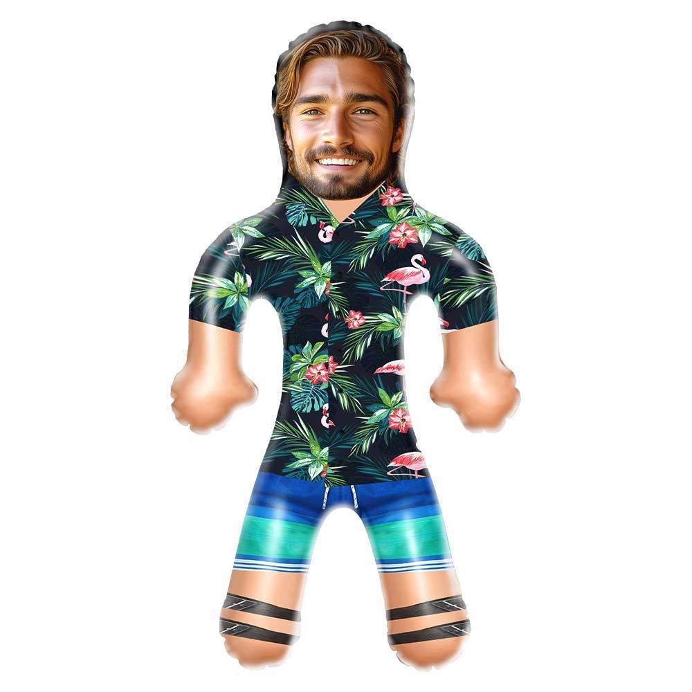 Camisa Hawaiana Personalizada Con Muñecos Inflables, Flamenco Colorido, Divertida Cara De Hombre Inflable Impresa Para Regalos De Fiesta - miscalcetinescaramx