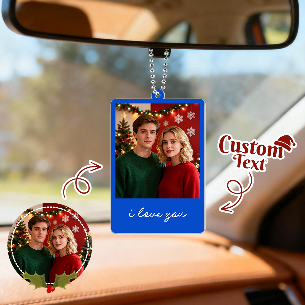 Adorno Personalizado Para Espejo Retrovisor Con Foto. Regalo De Navidad. - miscalcetinescaramx