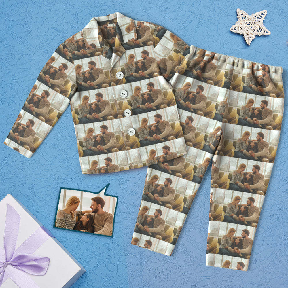 Foto Personalizada Pijamas Para Niños Ropa De Dormir Para Niños Personalizada - MyFaceSocksMX