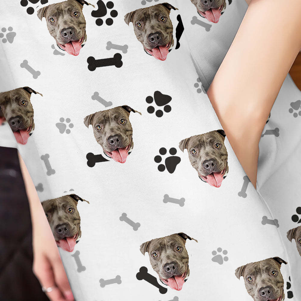 Camisón Personalizado Con Cara De Perro, Foto Personalizada, Camisón Colorido De Gran Tamaño Para Mujer, Regalos De Hueso Para Mujer - MyFaceSocksMX