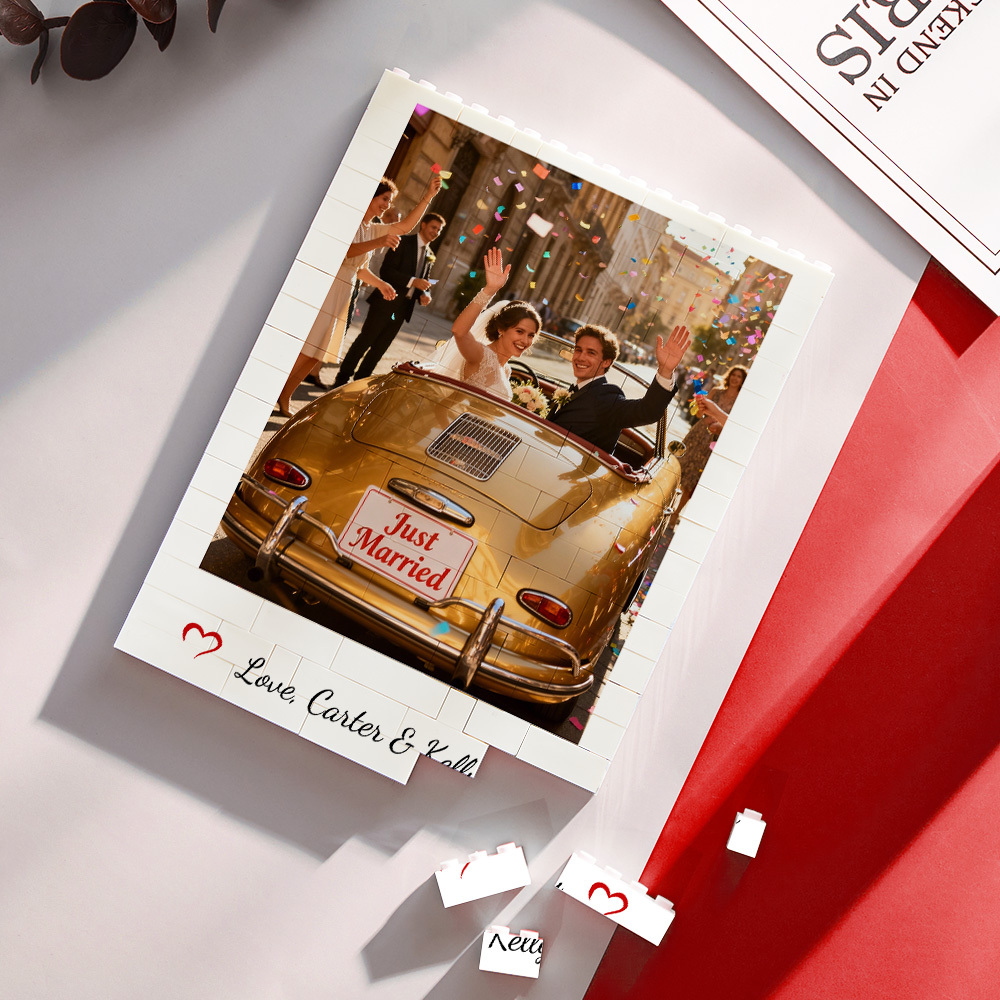 Rompecabezas De Bloques De Construcción Personalizados Con Cuatro Fotos Y Textos. Bloques De Construcción De Pareja Personalizados Con Nombres. Regalo De San Valentín Para Él O Ella. - miscalcetinescaramx