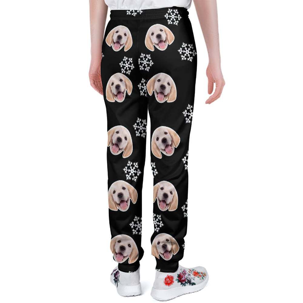 Pantalones De Chándal De Navidad Con Cara De Perro Personalizados Joggers Unisex - MyFaceSocksMX