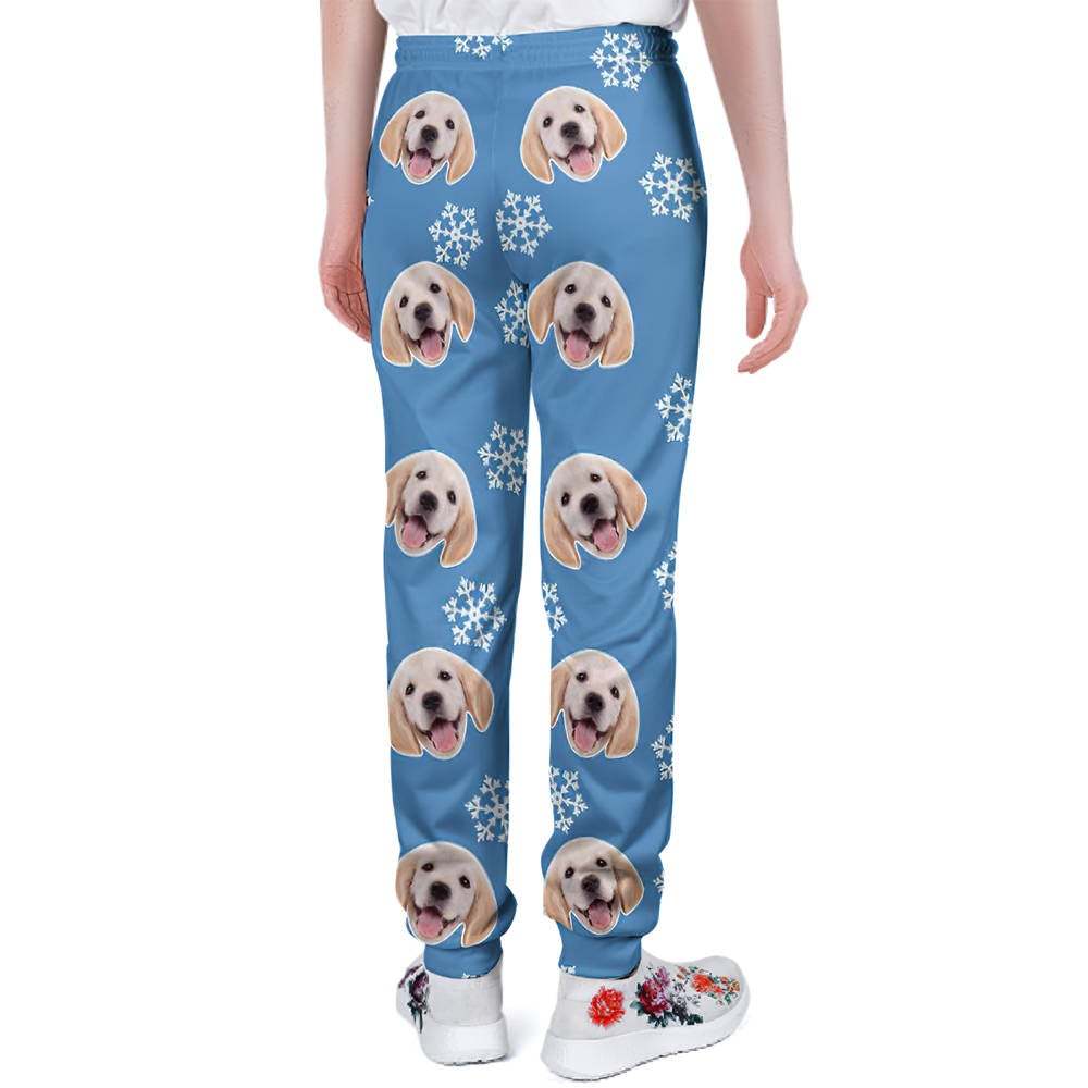 Pantalones De Chándal De Navidad Con Cara De Perro Personalizados Joggers Unisex - MyFaceSocksMX
