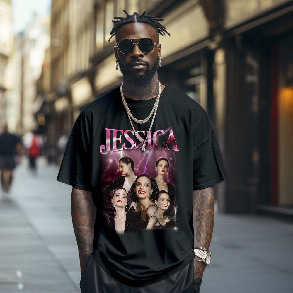 Camiseta Vintage Con Foto Personalizada, Camiseta Con Nombre Personalizado Para Pareja, Camisa De Novio - miscalcetinescaramx