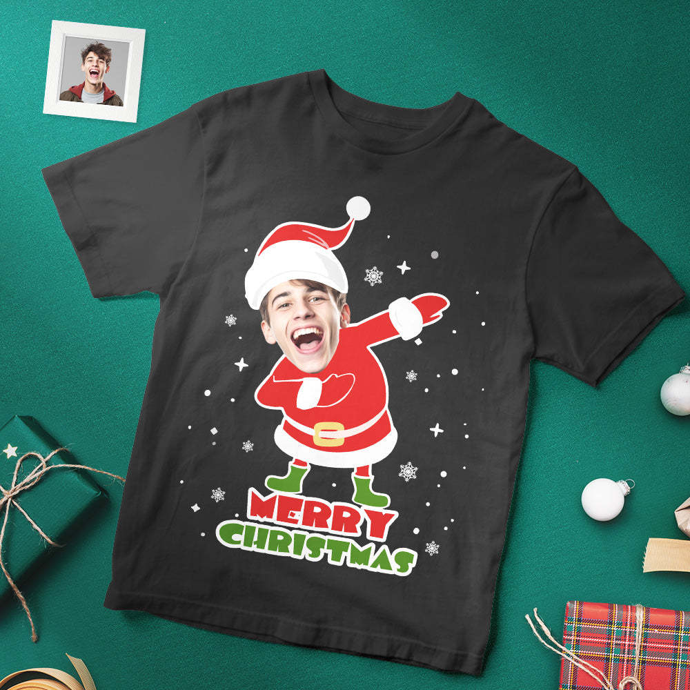 Camiseta Personalizada Con Cara De Navidad, Camisetas Divertidas De Feliz Navidad, Camiseta Con Cara - MyFaceSocksMX