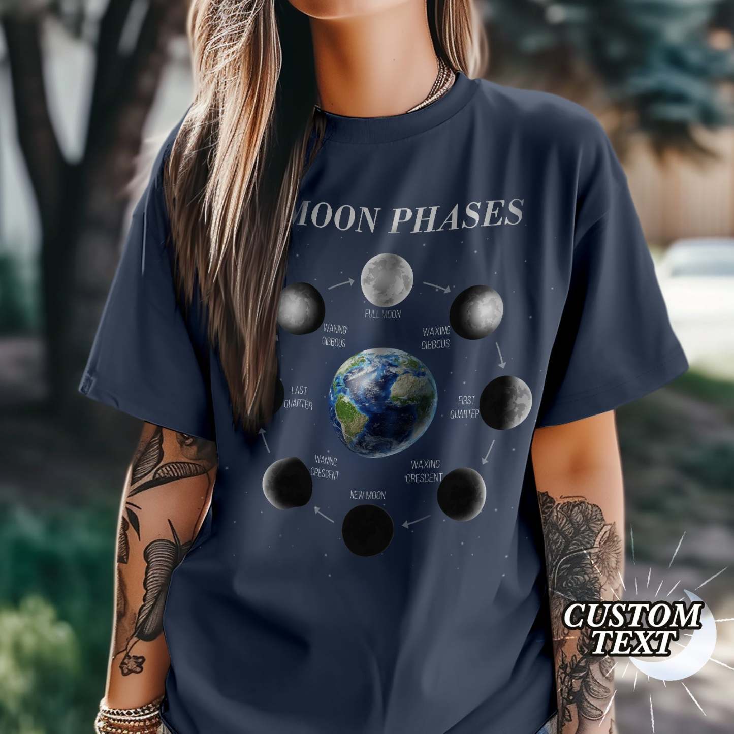 Camiseta Personalizada Con Fase Lunar, Regalo Personalizado - MyFaceSocksMX