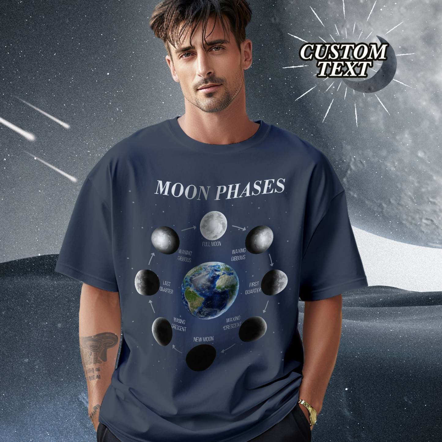 Camiseta Personalizada Con Fase Lunar, Regalo Personalizado - MyFaceSocksMX