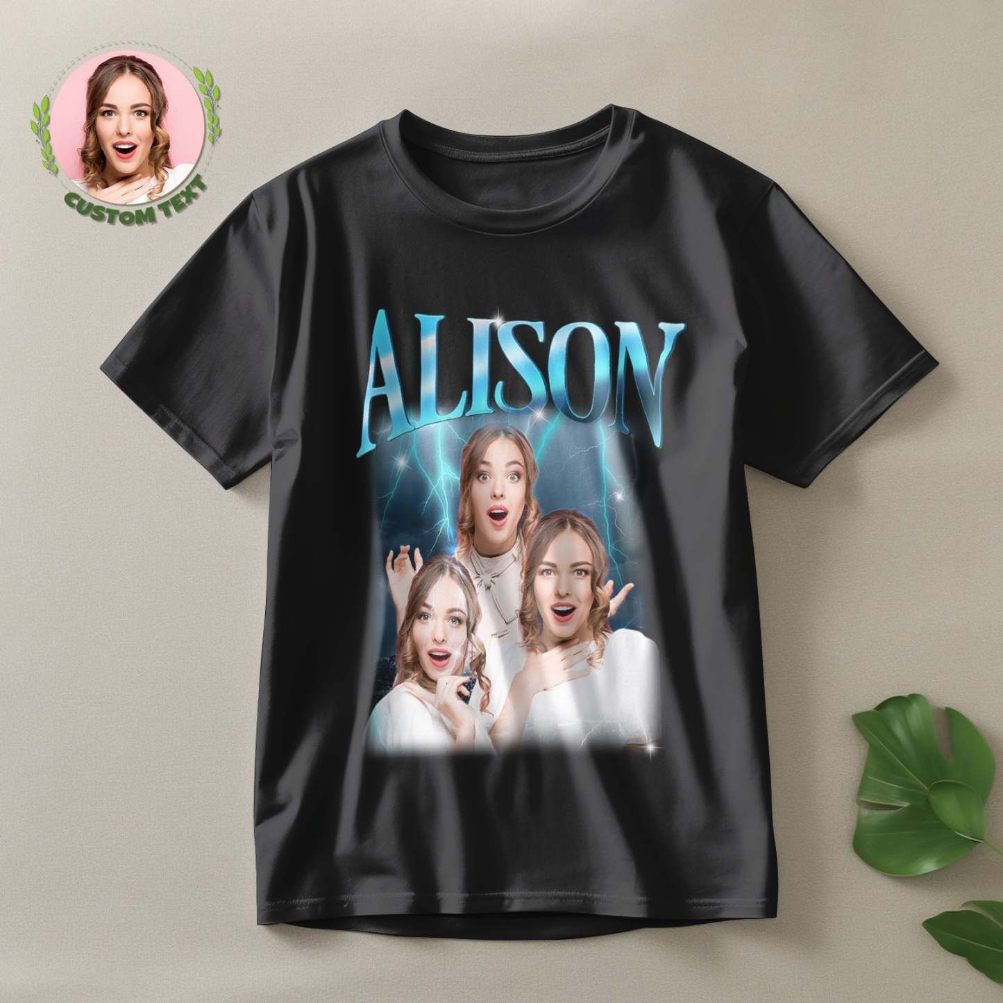 Camiseta Personalizada Con Foto Y Nombre Retro De Lightning, Regalo Especial Para Pareja - MyFaceSocksMX