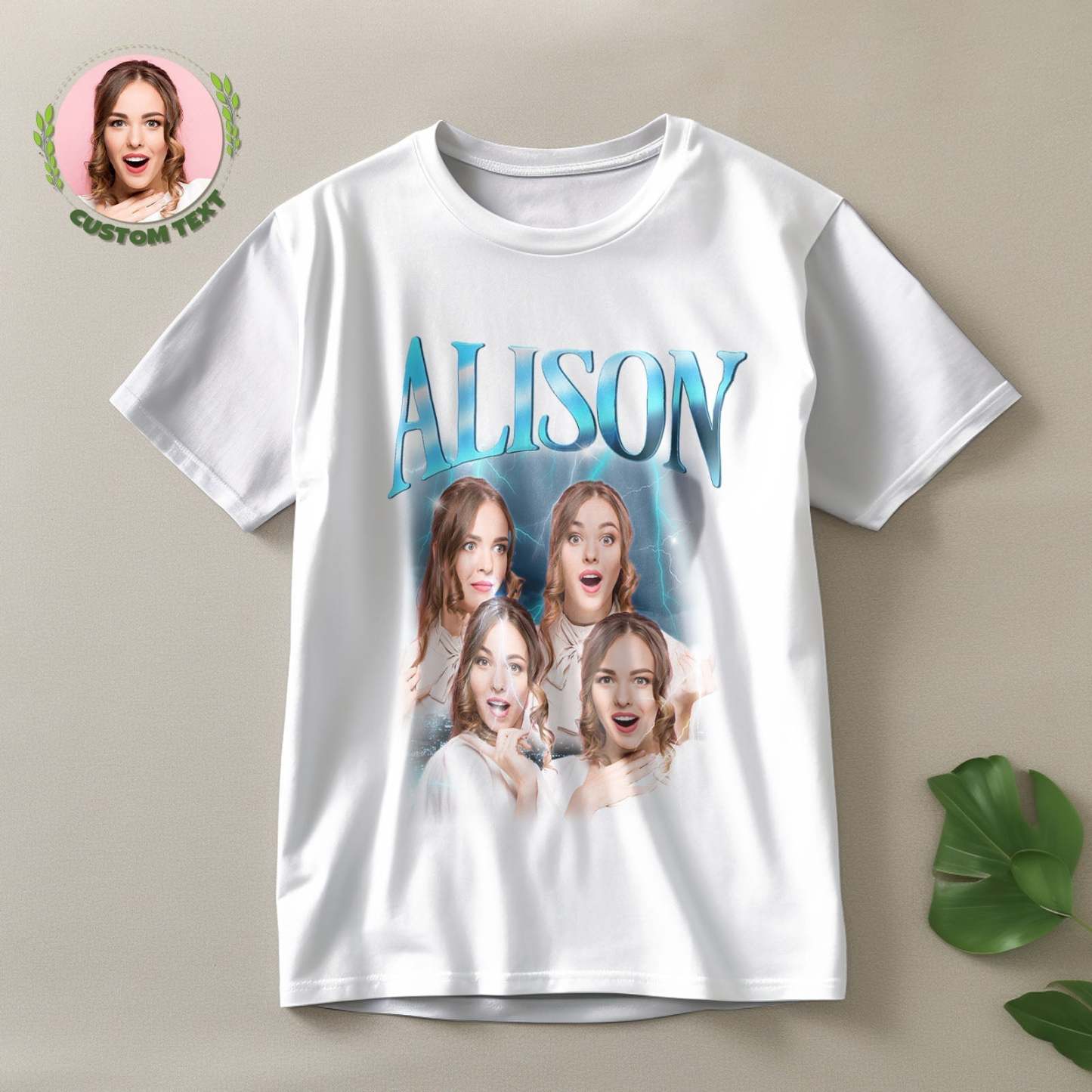 Camiseta Personalizada Con Foto Y Nombre Retro De Lightning, Regalo Especial Para Pareja - MyFaceSocksMX