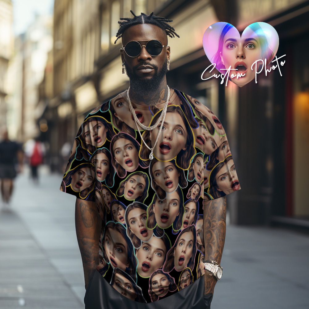 Camisetas Vintage Con Foto Personalizada De Mash Face, Camiseta Con Foto Personalizada, Regalos Únicos - miscalcetinescaramx