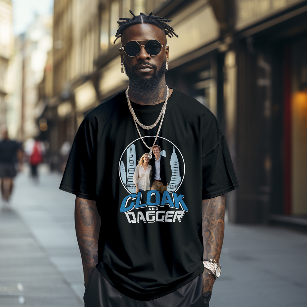 Camiseta Vintage Con Foto Personalizada Y Cara Personalizada De Cloak And Dagger - miscalcetinescaramx