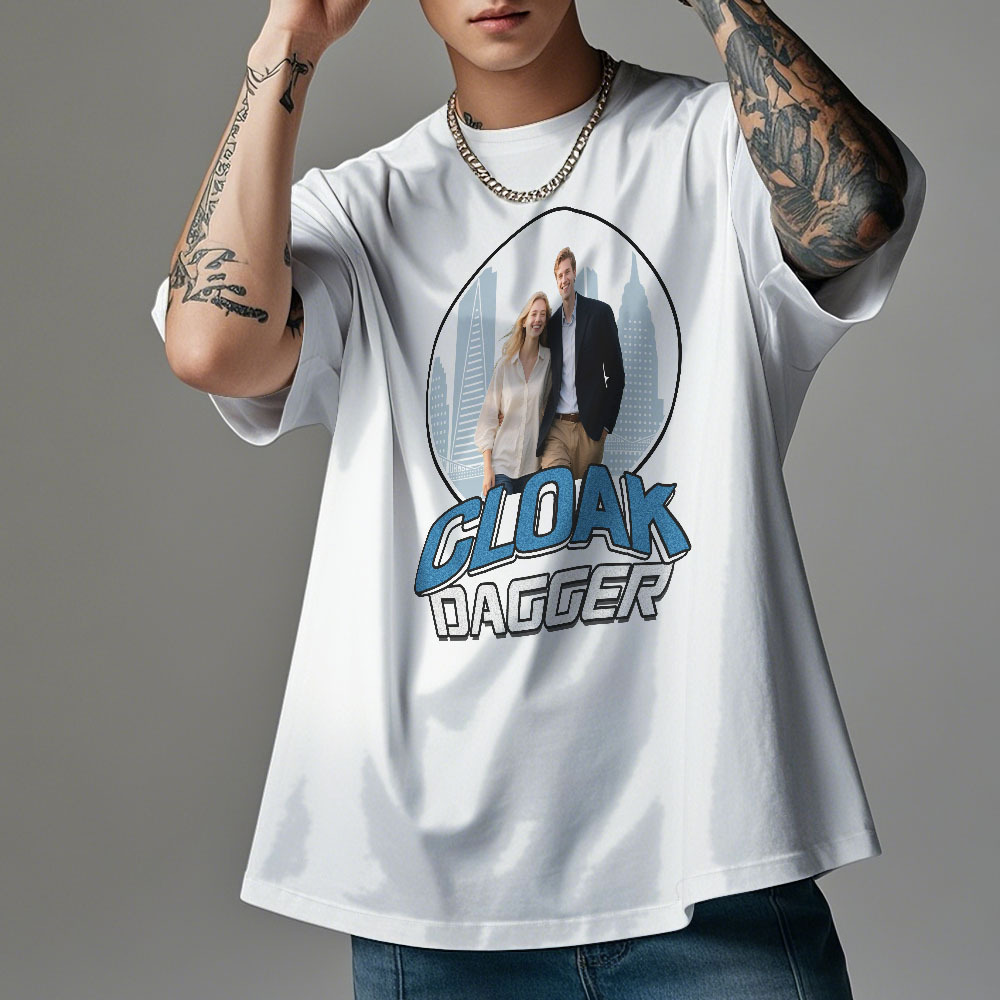Camiseta Vintage Con Foto Personalizada Y Cara Personalizada De Cloak And Dagger - miscalcetinescaramx